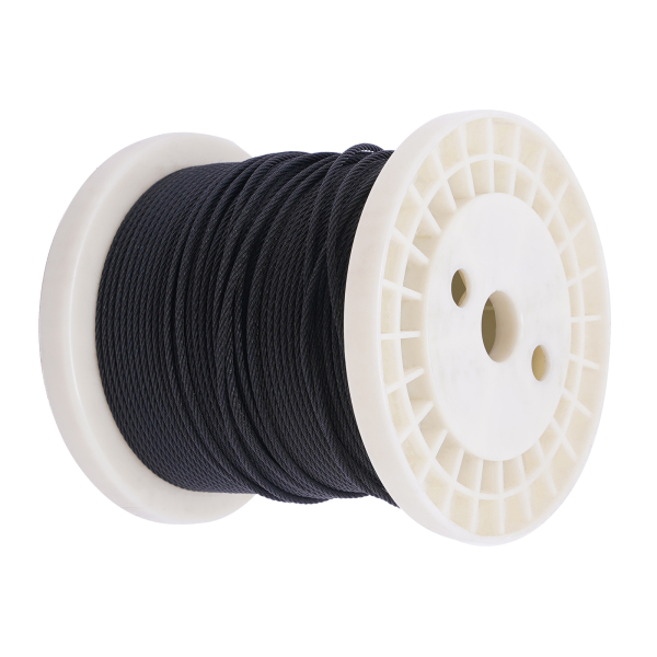 250ft 1/8" Black Wire Rope 316 Stainless Steel Marine Grade for Indoor Interior Cable Railing Aircraft Stair